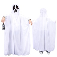 White Ghost Costume Cape Terror Scary Masquerade Cloak Funny Cosplay Halloween Costumes All Saints D