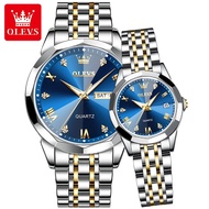 OLEVS Watch for Men Diamond Analog Quartz Women Watch Luminous Waterproof Date Luxury Stainless Stee