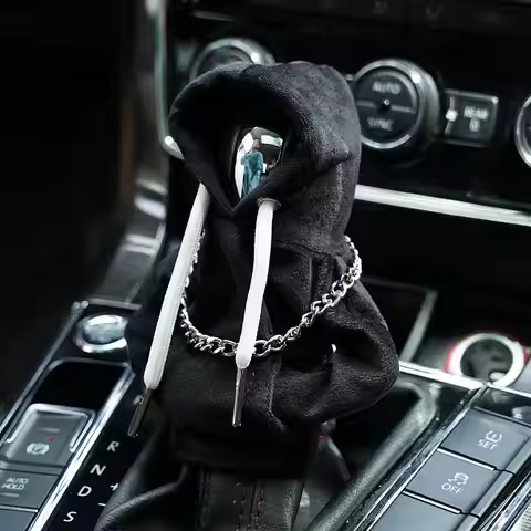 Car Center Console Gear Shift Knob Cover Hoodie Sweatshirt Interior Styling Handle Clothes Auto Manu