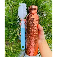 Pure Copper Drinking Bottle 800ml – Body Balancing Ayurveda Copper Bottle – Cleaning Brush Included