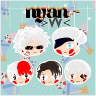 [ STICKER ] 7 Chibi Nyan~ Anime | Gojo Satoru Kaneki Ken Todoroki Levi Ackerman | jujutsu kaisen, to