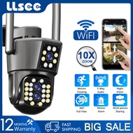 LLSEE 12MP 4K 10X Optical Zoom 3 Lens Wireless CCTV 360 WIFI PTZ CCTV Outdoor Camera Mobile Tracking Color Night Vision Bidirectional Call