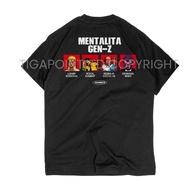 T-Shirt 田MENTITA GEN-Z田 - Unique T-Shirt - Cotton Combad 24s - Black - Words - Tigapointltd