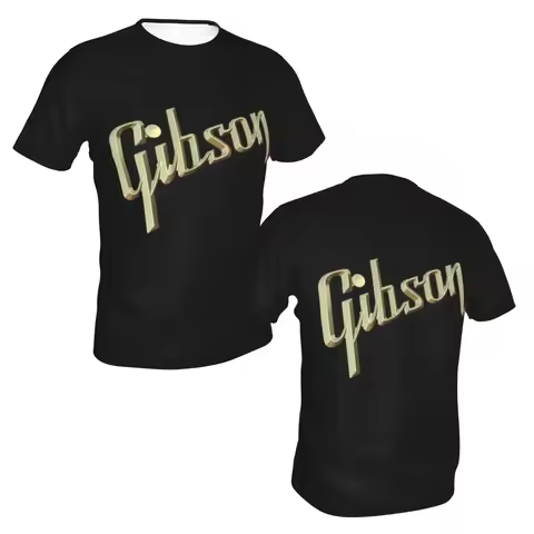. Gibson Les Paul T-Shirt Men's Classic T Shirt Men O-Neck Summer Shirts Tops