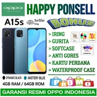 OPPO A15S RAM 4/64 GB GARANSI RESMI OPPO INDONESIA - hitam bonus