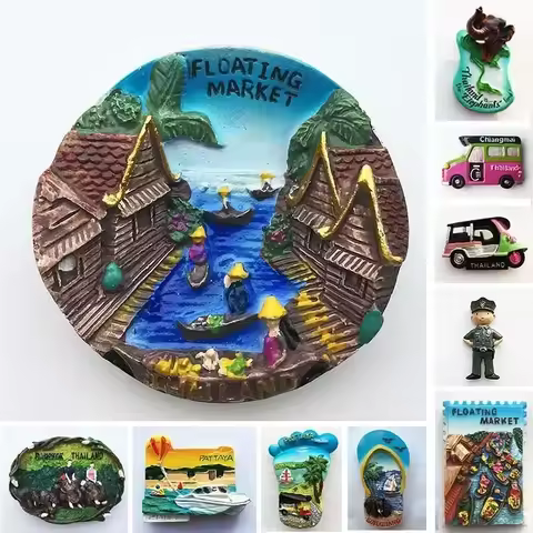 Thailand bangkok fridge magnets Tourism souvenir travel gifts Floating market chiangmai Phuket Magne
