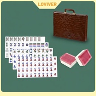 LOVIVER 160 Tiles Clear Characters Acrylic Crystal Mahjong Tiles Polished Texture Acrylic Mahjong Ti