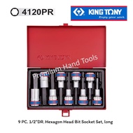 โปรแรง KING TONY ชุดลูกบ๊อก 1/2" เดือยโผล่ หกเหลี่ยม ยาว KING TONY 4120 PR (9 ตัวชุด) ราคาถูก ประแจ