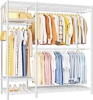 Ulif F7 Garment Rack, Heavy Duty Clothes Rack, Clothing Racks for Hanging Clothes, 6-Tiers Freestand