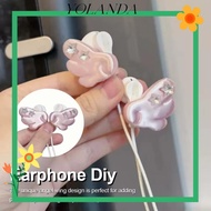 YOLAN  Earphone Decoration, Angel Wing Y2K Headphone Accessory, Star Gem Accent Damage-Free Installa