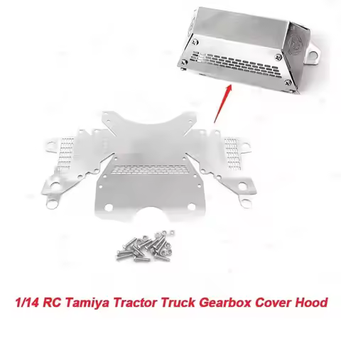 For 1/14 Tamiya Scania RC Tractor Truck Metal Gearbox Cover Hood RC Car Upgrade Parts Accessories