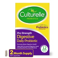 Culturelle Pro Strength Daily Probiotics For Digestive Health (2 Month Supply) with Prebiotics for W