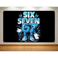 Funny 6 7 Meme Birthday Decoration Six Seven Photo Booth Backdrop Kids Meme 67 Decoration Background