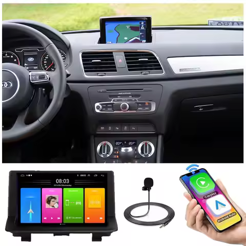 Android 9”car radio Bluetooth Carpaly GPS Navigation+AHD rearview camera for Audi Q3 8u 8UB 8UG MMI 