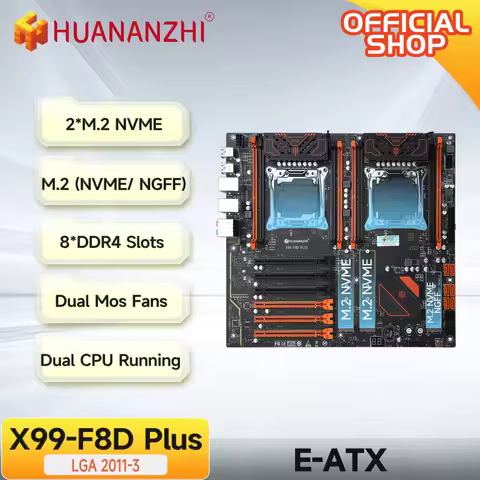 HUANANZHI X99 F8D PLUS LGA 2011-3 XEON X99 Motherboard support Intel Dual CPU E5 2640 2666 2670 2696