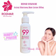 ROSMAR 99 SKINCARE INTENSE WHITENING BODY LOTION Glutathione, Collagen, Alpha Arbut, Niacinamide, Whitening, Japanese Technology, Korean Technology, SPF 50 PA+++ 100ml