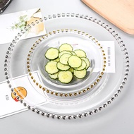 Charger Plate  Transparent beaded plate  Fruit plate Wedding banquet plate Small snack plate