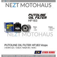 Putoline Oil Filter HF183 Vespa 125 LX150 250 GTS Sprint Naza N5 N5R
