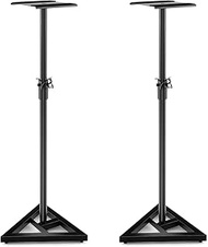 FANTASK Set of 2 Speaker Stands, Speaker Stands 97-157 cm Height-Adjustable with Sturdy Triangular B