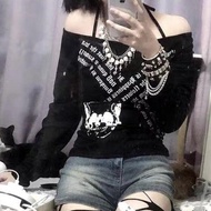Wasteland Style Women's Clothing Light Asian Style Tops Vintage Women's Clothing y2k European Americ