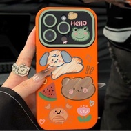 Cartoon Animal Bear Puppy Large Window Compatible iPhone Case for iPhone 16 Pro Max/15/17 Pro/14 Pro