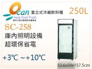 【餐飲設備有購站】OCAN 單門冷藏櫃冰箱/展示櫃/吧台設備/飲料櫃 SC-258