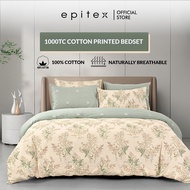 Epitex (Quilt Cover Set) 1000TC Cotton Arte Printed Bedsheet | 100% Cotton | Bedset