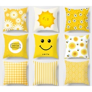 [Taiwan Shipment] Yellow Cushion Cover 70x70, 60x60.50 X50.45 X45.40 X 40, Household Sofa Decoration