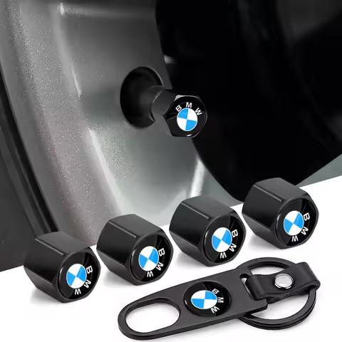 Car Tire Valve Cap Wheel Stem Cover with Wrench KeyChain for BMW M Performance 320 325 E28 E30 E34 E