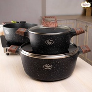 Vantage 3 in 1 Woody IH Cookware Set (20cm+24cm+28cm)