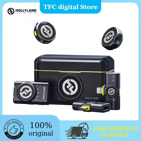 Hollyland Lark M2 Wireless Lavalier Microphone for iPhone Camera 300m Range Noise Cancellation 30H B