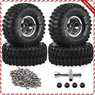 [leipupa] 4 Pieces 2.2 Inch Beadlock Wheel Rim High Traction Aluminum Beadlock Wheel Metal Rim Tire 