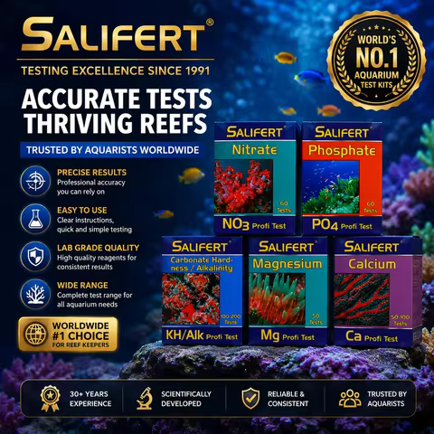 Salifert Dutch Brand Aquarium Water Test Kit, Professional Fish Tank Water Quality Test Reagent for 