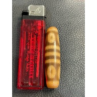 8-eyed Tibetan dzi orange brown size 57*13mm