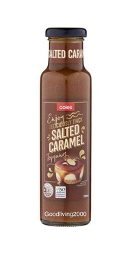 (Free shipping) Coles Salted Caramel Topping 250mL ซอสคาราเมล ผสมเกลือ สำหรับราดขนม ตรา โคลส์ 250 มล