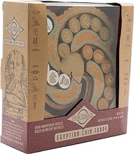 Project Genius Inc. Egyptian Coin Trade – Wooden Puzzle, High Difficulty, Brainteaser Challenge to Sort The Gold and Silver Coins into Different Columns, Ages 14+