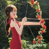 sg Xiaohongshu Same Style Rose Bow and Arrow Mori Style Shooting Fresh Net Red Photo Finished Bow an