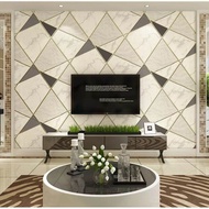 WALLPAPER DINDING MOTIF KERAMIK GEOMETRI HEXAGONAL MINIMALIS