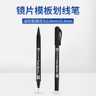 Lens Template Scribing Pen Black Marker Pen Double-Ended Oil-Based Liner Pen Student Art Pen Lens Ma
