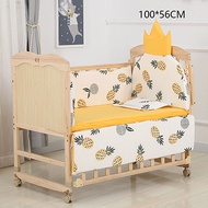 5Pcs 110*56CM Newborn Baby Bedding Set For Girl Boy Crib Bumper Protector Crown Design Baby Bed Bump