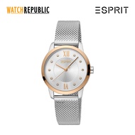 Esprit Lille Rose Gold Silver Stainless Steel Analog Quartz Watch For Women EES1L276M1145