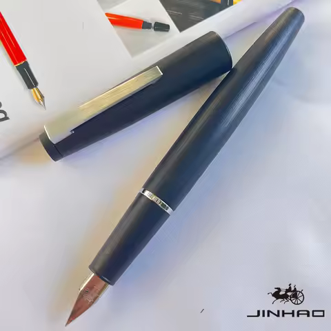 1 PCS JINHAO 80 Carbon Fiber Series Silver/Grey Clip Iridium Fountain Ink Pen