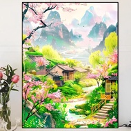 2025 New Style Cross Stitch Thread Embroidery Beautiful Pastoral Landscape Printing Cross Stitch Sma