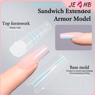# BEAUTY # Sandwich Dual Nail Forms 240pcs 15Size Quick Extensions-Dual Forms Paper Forms Needed 3D 
