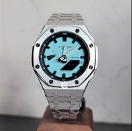 《改裝訂製》G-SHOCK特別限量版 黑藍色 男裝女裝手錶鋼錶電子錶 防水潛水錶 農家橡樹 Casioak Casio G Shock Special Limted Edition GA2100 Luxury Men Ladies Watch Black blue