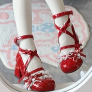 Small Leather Shoes Lolita Shoes Lolita Shoes lo Shoes Cute Lolita Japanese Sweet Mary Jane Bow Roun