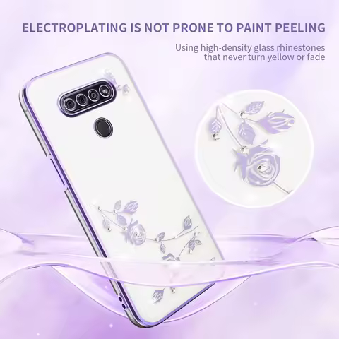 Glitter Phone Case for LG K51 Stylo 6 5 4 Velvet 5G LM-G900N LM-G900EM Rhinestone Transparent Soft T