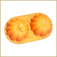 Cake Silicone Mold Pudding Mould Pumpkin Shape 2-Cavity Easy Demoulding Chocolate Mould for Cake Pud