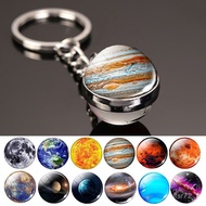 Taiwan Ready Stock/[1.1,000 People Praise] Solar System Galaxy Planet Keychain Pendant Glass Ball Lu