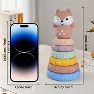 Montessori Baby Toys Soft Rubber Blocks Stacking Building Fun Toys Suitable For 6-12 Months Old Babi